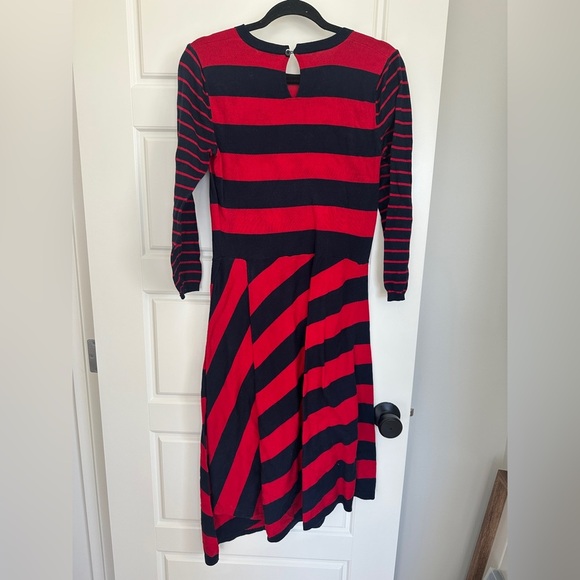 Joie Red and Blue Long Sleeve Sweater Dress - Picture 2 of 5
